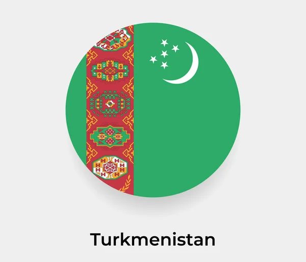 Turkmenistan Flagge Blasenkreis Runde Form Symbol Vektor Illustration — Stockvektor
