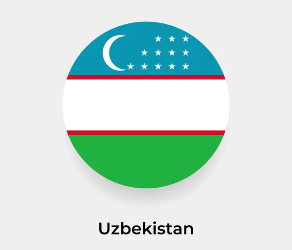 Usbekistan Flagge Blasenkreis Runde Form Symbol Vektor Illustration — Stockvektor