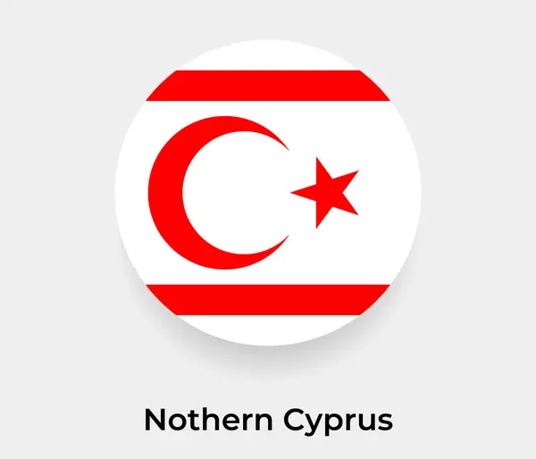 Nothern Cyprus Flag Bubble Circle Shape Icon Vector Illustration — Stock Vector