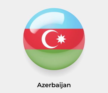 Azerbaycan parlak baloncuk dairesi yuvarlak şekil vektör illüstrasyon camı