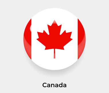 Canada glossy flag bubble circle round shape icon vector illustration glass clipart