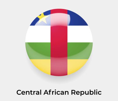 Orta Afrika Cumhuriyeti parlak baloncuk dairesi yuvarlak şekil vektör illüstrasyon camı