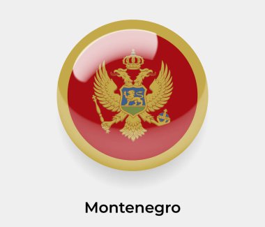 Karadağ 'ın parlak baloncuk dairesi yuvarlak şekil vektör illüstrasyon camı