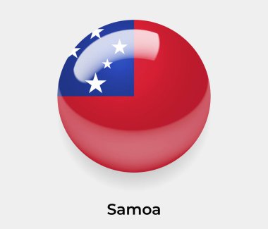 Samoa parlak baloncuk dairesi yuvarlak şekil ikon vektör çizim camı