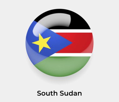 Güney Sudan parlak baloncuk dairesi yuvarlak şekil ikon vektör çizim camı