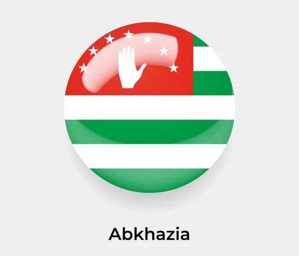 Abchasien Glänzend Flagge Blasenkreis Rund Form Symbol Vektor Illustration Glas — Stockvektor