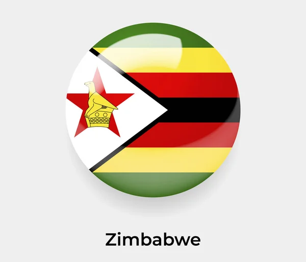 Zimbabwe Blank Flagga Bubbla Cirkel Rund Form Ikon Vektor Illustration — Stock vektor