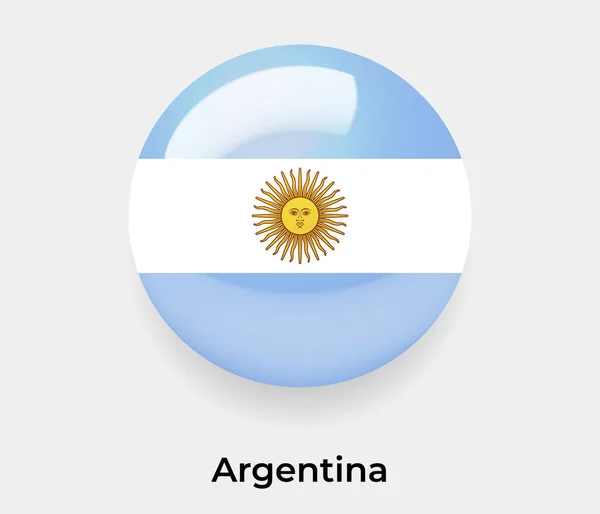 Argentína Fényes Zászló Buborék Kör Alakú Ikon Vektor Illusztráció Üveg — Stock Vector