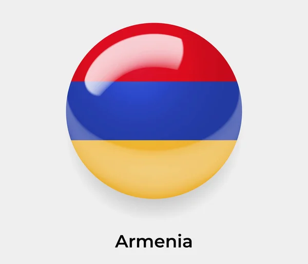 Armênia Brilhante Bandeira Bolha Círculo Redondo Forma Ícone Vetor Ilustração — Vetor de Stock