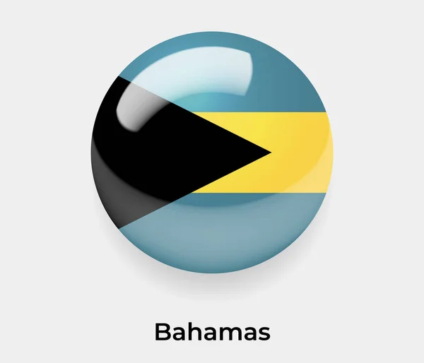 Bahamas Brillante Bandera Burbuja Círculo Redondo Forma Icono Vector Ilustración — Archivo Imágenes Vectoriales