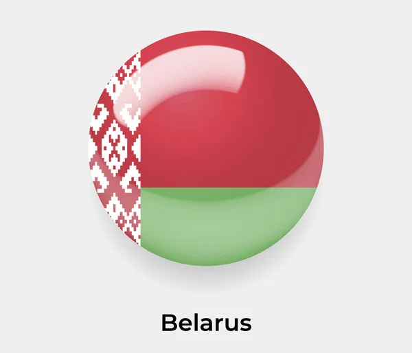 Biélorussie Drapeau Brillant Bulle Cercle Forme Ronde Icône Vectoriel Illustration — Image vectorielle
