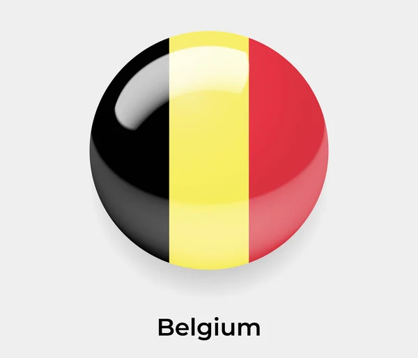 Belçika Nın Işıltılı Baloncuk Dairesi Yuvarlak Şekil Ikon Vektör Illüstrasyon — Stok Vektör