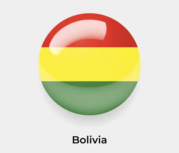 Boliwia Błyszcząca Flaga Bańka Okrągły Kształt Wektor Ikona Szkło Ilustracja — Wektor stockowy