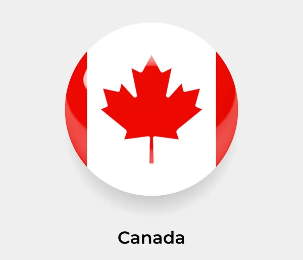 Canadá Brillante Bandera Burbuja Círculo Redondo Forma Icono Vector Ilustración — Archivo Imágenes Vectoriales