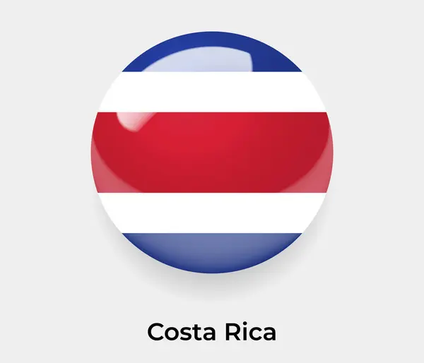 Costa Rica Glänzend Flagge Blasenkreis Rund Form Symbol Vektor Illustration — Stockvektor