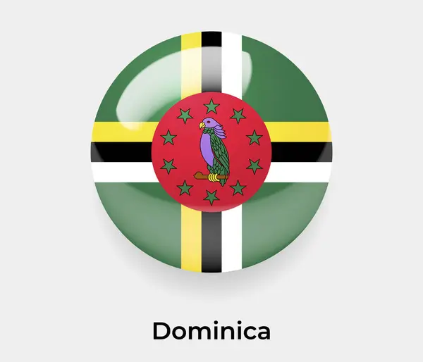 Dominika Fényes Zászló Buborék Kör Alakú Ikon Vektor Illusztráció Üveg — Stock Vector