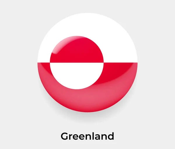 Groenlandia Bandiera Lucida Cerchio Bolla Forma Rotonda Icona Vettore Illustrazione — Vettoriale Stock