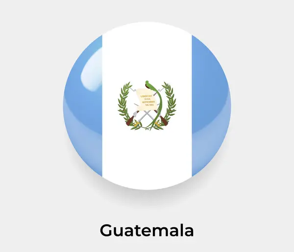 Guatemala Brillante Bandera Burbuja Círculo Redondo Forma Icono Vector Ilustración — Vector de stock