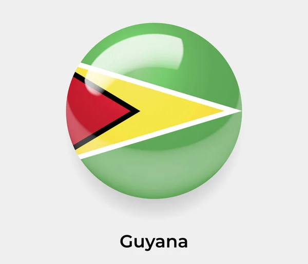 Guiana Brilhante Bandeira Bolha Círculo Forma Redonda Ícone Vetor Ilustração —  Vetores de Stock