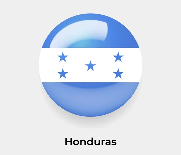 Honduras Brillante Bandera Burbuja Círculo Redondo Forma Icono Vector Ilustración — Archivo Imágenes Vectoriales