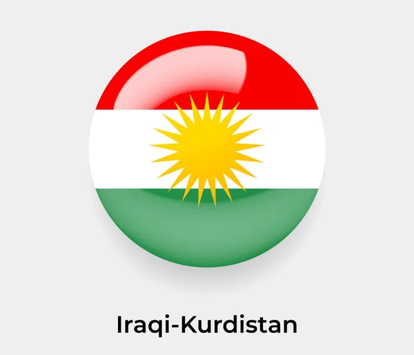 Irak Kürdistan Kürdistan Parlak Baloncuk Dairesi Şekil Ikon Vektör Illüstrasyon — Stok Vektör