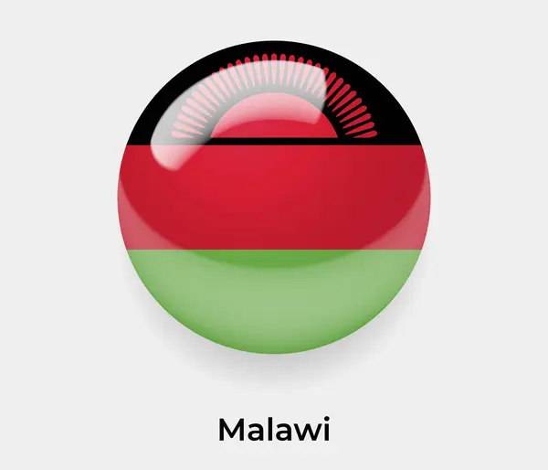 Malawi Blank Flagga Bubbla Cirkel Rund Form Ikon Vektor Illustration — Stock vektor