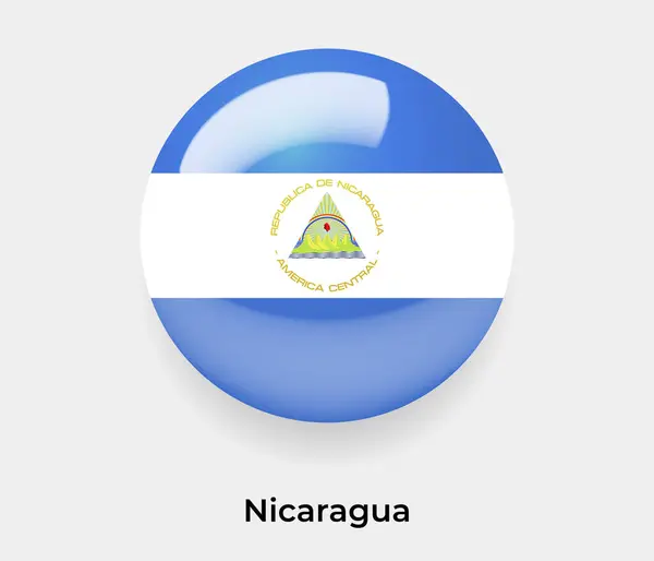 Nikaragua Parlak Baloncuk Dairesi Yuvarlak Şekil Vektör Illüstrasyon Camı — Stok Vektör