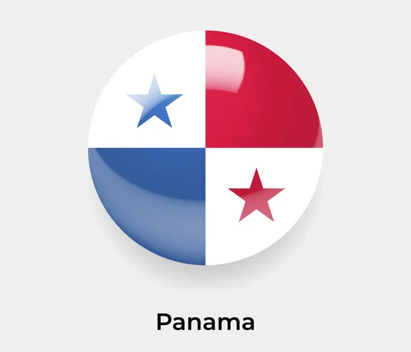 巴拿马色彩艳丽的国旗圆圆的圆形图标矢量彩色玻璃 — 图库矢量图片