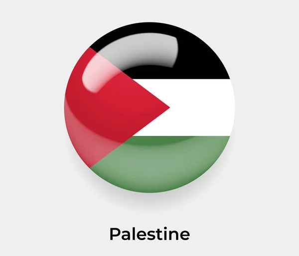 Palestina Brilhante Bandeira Bolha Círculo Redondo Forma Ícone Vetor Ilustração —  Vetores de Stock