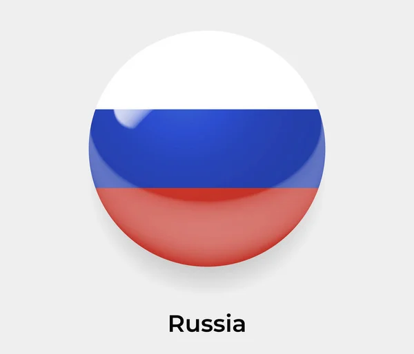 Rusia Brillante Bandera Burbuja Círculo Redondo Forma Icono Vector Ilustración — Archivo Imágenes Vectoriales