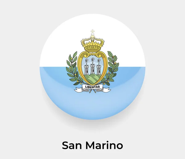 Сан Марино Глянцевий Прапор Бульбашки Круглої Форми Значок Векторні Ілюстрації — стоковий вектор
