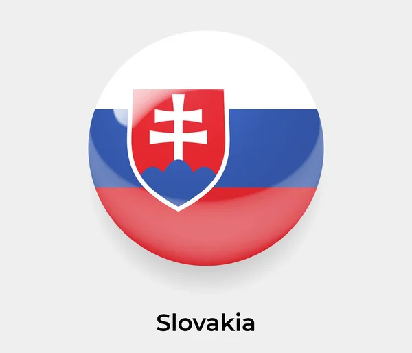 斯洛伐克色彩艳丽的国旗圆圆的圆形图标矢量彩色玻璃 — 图库矢量图片