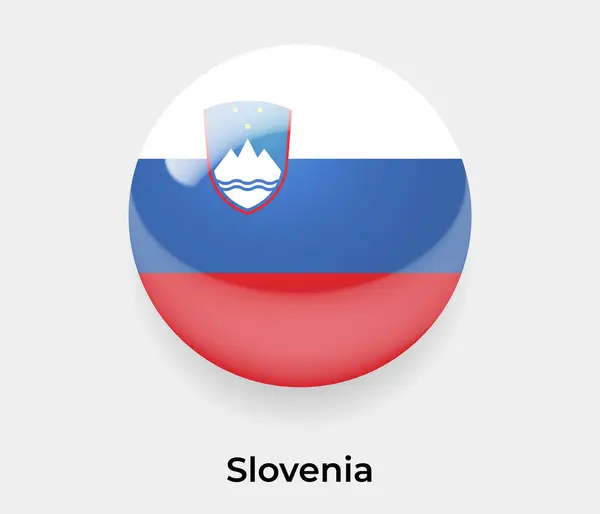 Eslovenia Brillante Bandera Burbuja Círculo Redondo Forma Icono Vector Ilustración — Vector de stock