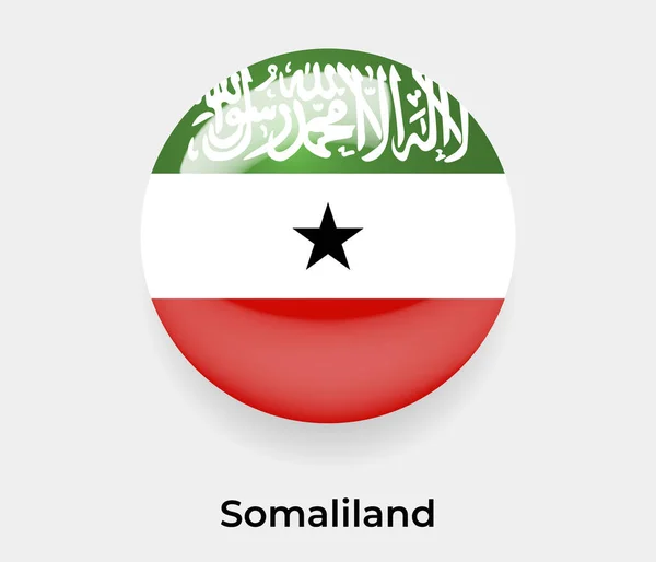 Somaliland Bandiera Lucida Cerchio Bolla Forma Rotonda Icona Vettore Illustrazione — Vettoriale Stock