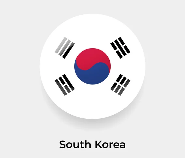 South Korea Glossy Flag Bubble Circle Shape Icon Vector Illustration — Stock Vector