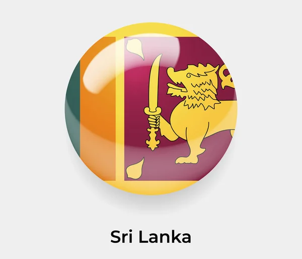 Sri Lanka Glänzend Flagge Blasenkreis Rund Form Symbol Vektor Illustration — Stockvektor