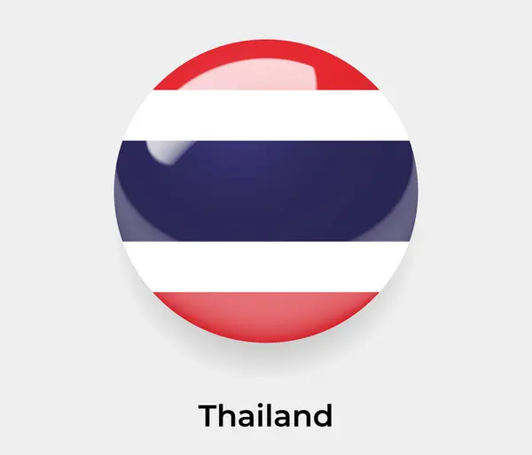 Thaïlande Drapeau Brillant Bulle Cercle Forme Ronde Icône Vectoriel Illustration — Image vectorielle