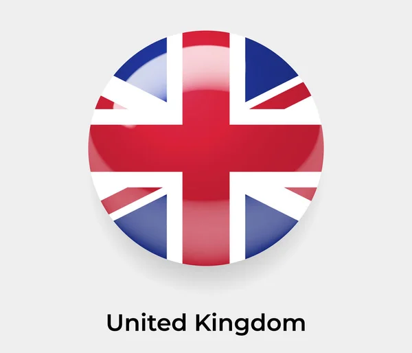 Великобритания Глянцевые Круги Флага Круглой Формы Иконки Векторной Иллюстрации Стекла — стоковый вектор