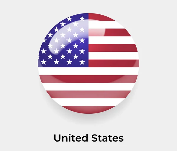 United States Glossy Flag Bubble Circle Shape Icon Vector Illustration — Stock Vector