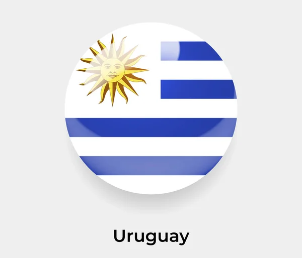 Uruguay Glänzend Flagge Blasenkreis Rund Form Symbol Vektor Illustration Glas — Stockvektor