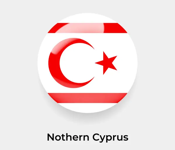 Nothern Cyprus Glossy Flag Bubble Circle Shape Icon Vector Illustration — Stock Vector