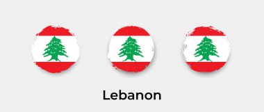 Lübnan bayrağı grunge kabarcık vektör resimleme