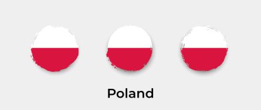 Polonya bayrağı grunge kabarcık vektör resimleme