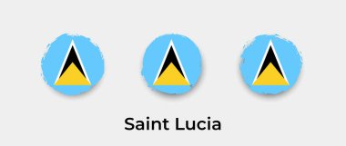 Saint Lucia bayrak grunge kabarcık vektör ikonu illüstrasyonu