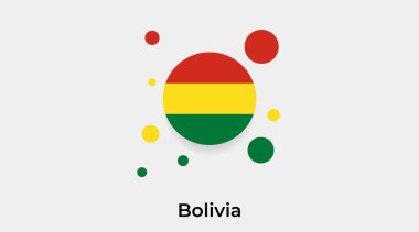 Bolivya bayrağı yuvarlak şekil simgesi renkli vektör illüstrasyonuName
