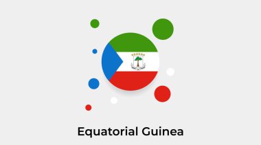 Ekvator Ginesi bayrak yuvarlak yuvarlak şekil ikonu renkli vektör illüstrasyonu