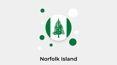 Norfolk Adası bayrak baloncuk dairesi yuvarlak şekil simgesi renkli vektör illüstrasyonu
