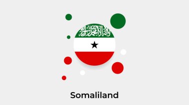 Somaliland bayrak baloncuk dairesi yuvarlak şekil simgesi renkli çizim