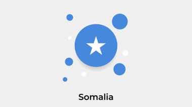 Somali bayrak yuvarlak yuvarlak şekil ikonu renkli vektör illüstrasyonu