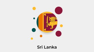 Sri Lanka bayrak daire yuvarlak şekil simgesi renkli vektör illüstrasyonu